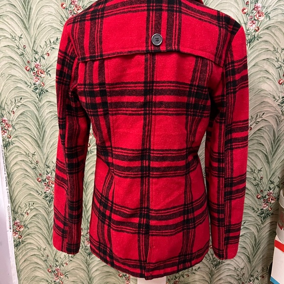 Rue 21 Plaid pea coat - Picture 3 of 4